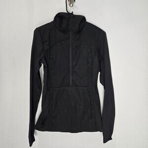 Lululemon 4 Black Run For Cold Pullover Jacket 1/2 Zip